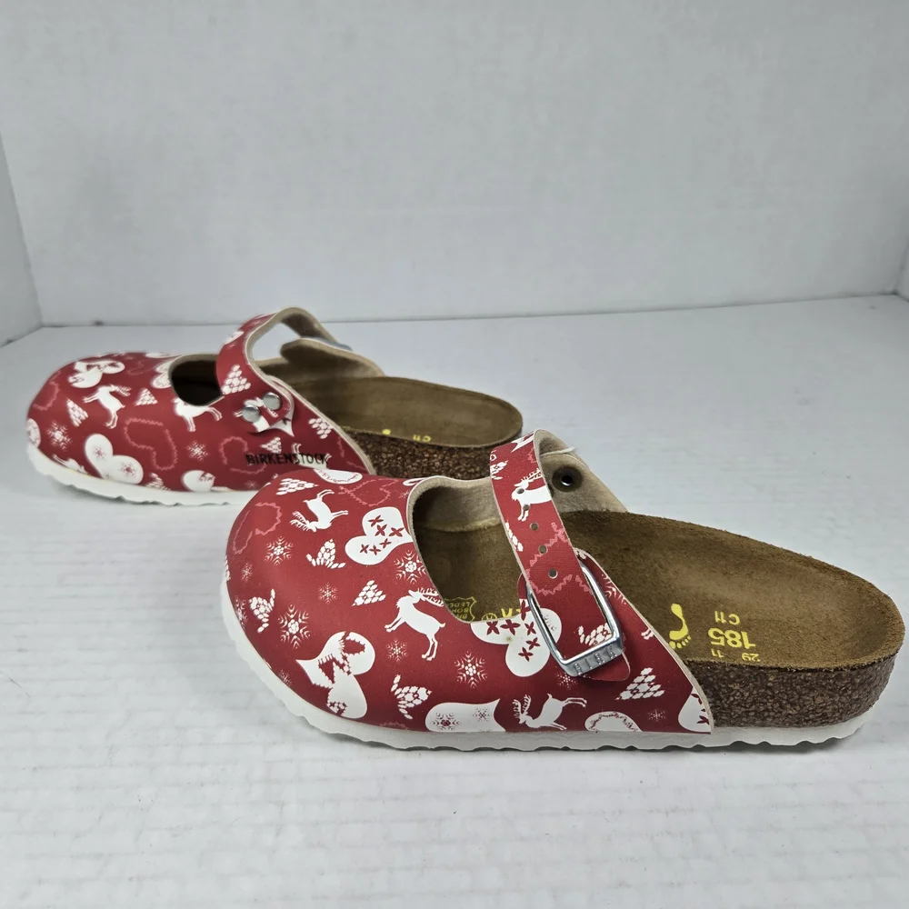 Birkenstock Maria Kids Kinder Reindeer Heart Red Clog Mules EU 29 US C11 toddler